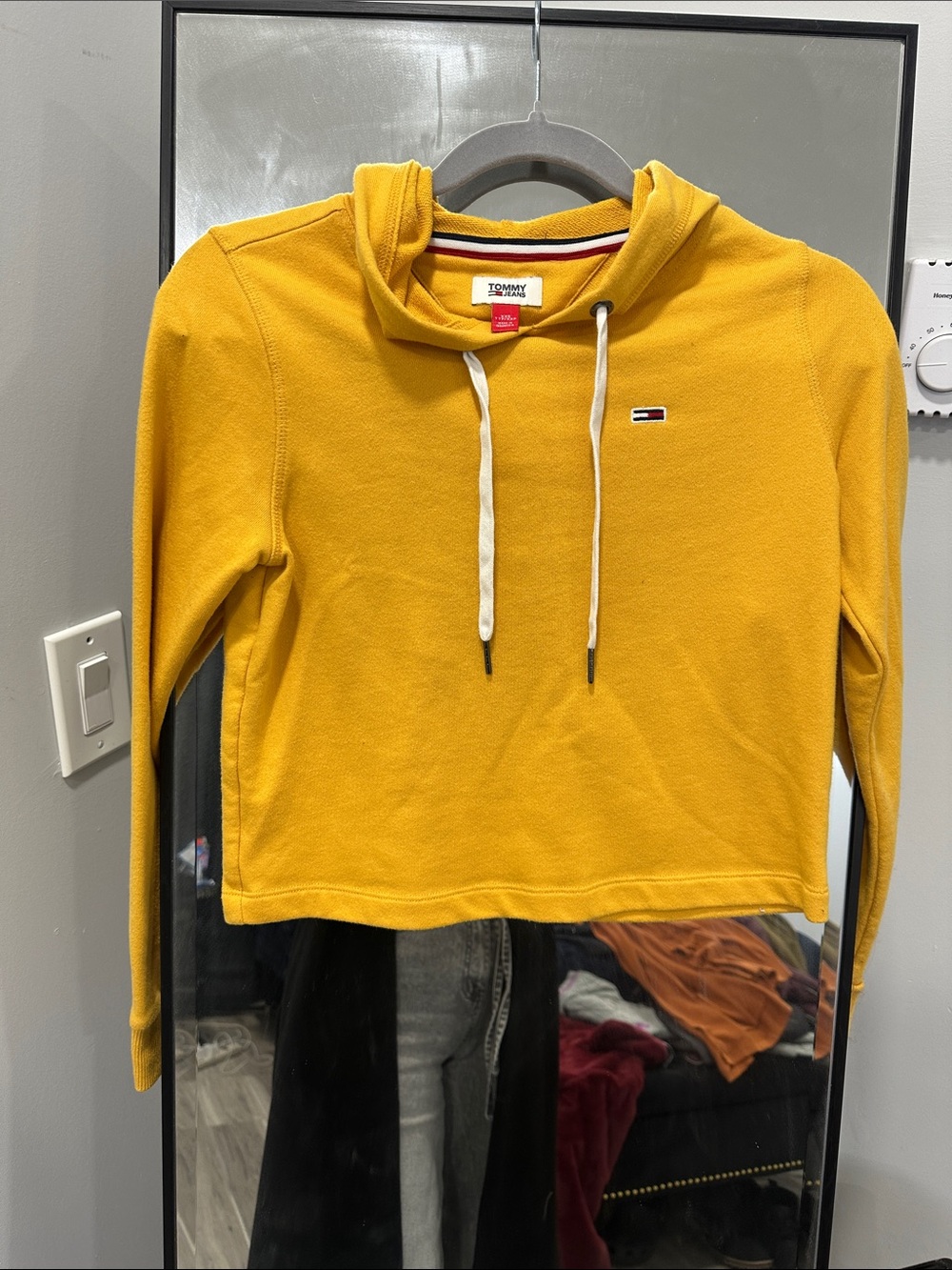 Tommy Hilfiger Cropped Hoodie in Mustard Yellow